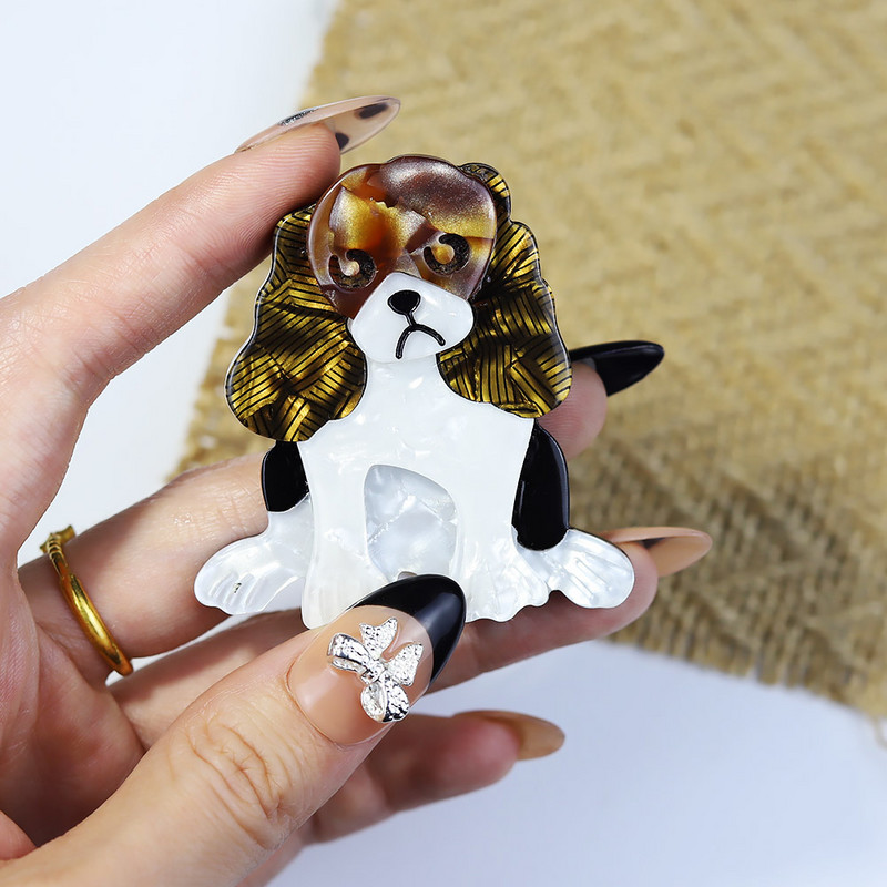 Egyedi új, kézzel készített akril kutyás brossok nőknek Lovely Pets Animal Party Irodai bross tű Ékszer Kiegészítők Ajándék