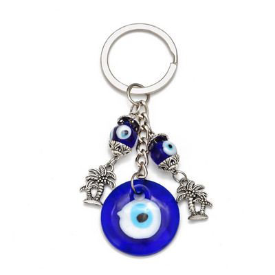 LUCKY EYE Tree Fatima Hamsa Mână Evil Eye Pandantiv Breloc de culoare argintie Inel Breloc Mașină Breloc pentru Femei Bărbați Bijuterii BE29
