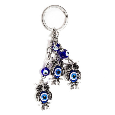 LUCKY EYE Tree Fatima Hamsa Mână Evil Eye Pandantiv Breloc de culoare argintie Inel Breloc Mașină Breloc pentru Femei Bărbați Bijuterii BE29