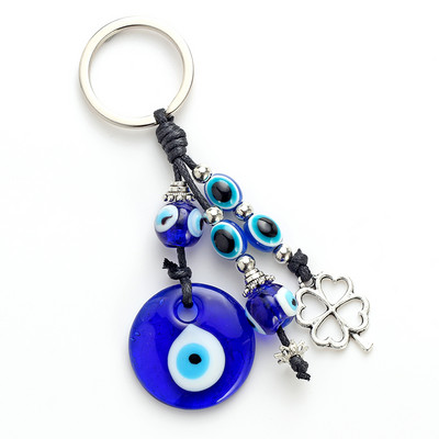 LUCKY EYE Tree Fatima Hamsa Mână Evil Eye Pandantiv Breloc de culoare argintie Inel Breloc Mașină Breloc pentru Femei Bărbați Bijuterii BE29