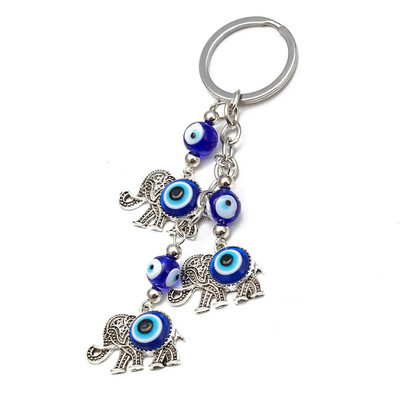 LUCKY EYE Tree Fatima Hamsa Mână Evil Eye Pandantiv Breloc de culoare argintie Inel Breloc Mașină Breloc pentru Femei Bărbați Bijuterii BE29