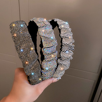 Bling Bling Rhinestones Hairbands για γυναίκες Σχεδιαστής πολυτελείας λαμπερό διαμαντένιο φιόγκο με ρυτίδες κορδέλες κεφαλής Αξεσουάρ για τα μαλλιά γάμου