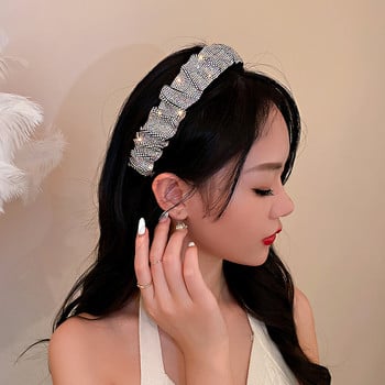 Bling Bling Rhinestones Hairbands για γυναίκες Σχεδιαστής πολυτελείας λαμπερό διαμαντένιο φιόγκο με ρυτίδες κορδέλες κεφαλής Αξεσουάρ για τα μαλλιά γάμου