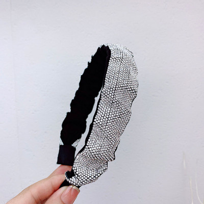 Bling Bling strasuri benzi de păr pentru femei designer de lux strălucitor cu diamante riduri arc benzi pentru cap pentru nuntă accesorii de păr