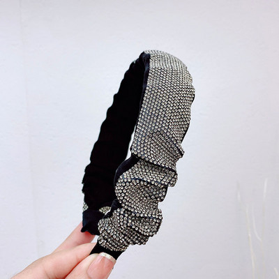 Bling Bling strasuri benzi de păr pentru femei designer de lux strălucitor cu diamante riduri arc benzi pentru cap pentru nuntă accesorii de păr