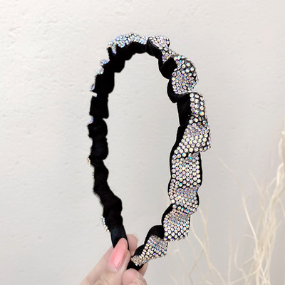 Bling Bling strasuri benzi de păr pentru femei designer de lux strălucitor cu diamante riduri arc benzi pentru cap pentru nuntă accesorii de păr