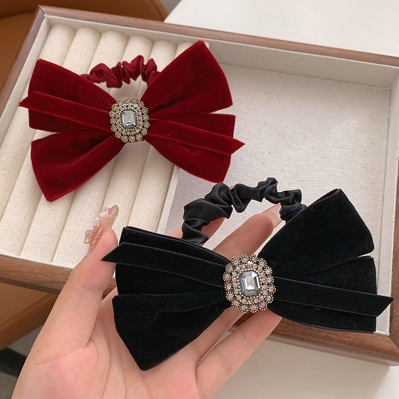 Flanelske mašne Rezine za kosu Vezice Korejski luksuzni kristalni konop Elastične gumice Držač za konjski rep Djevojački dodaci za kosu za žene