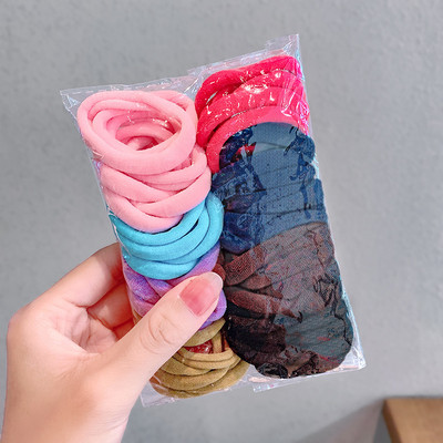 50 bucăți/set femei fete benzi de păr de bază 4 cm, culori uni simple, bentiță elastică pentru păr, frânghii, legături, accesorii pentru păr, suport pentru coadă de cal