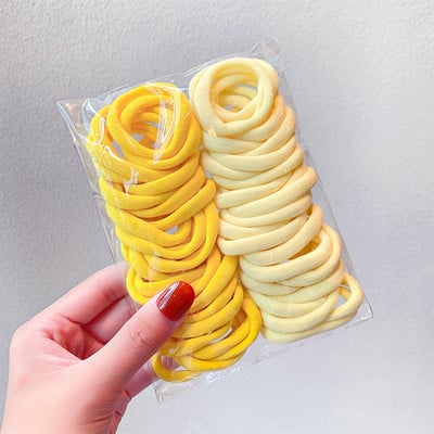 50 bucăți/set femei fete benzi de păr de bază 4 cm, culori uni simple, bentiță elastică pentru păr, frânghii, legături, accesorii pentru păr, suport pentru coadă de cal