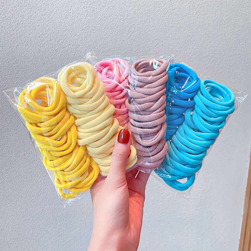 50 bucăți/set femei fete benzi de păr de bază 4 cm, culori uni simple, bentiță elastică pentru păr, frânghii, legături, accesorii pentru păr, suport pentru coadă de cal