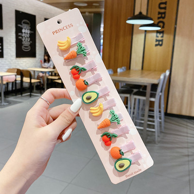 10Pcs/Set Crtane korejske gumice za kosu Dječje gumice za kosu Slatke voćne gumice Držač za rep za djevojčice Kawaii kopče za dodatke za kosu