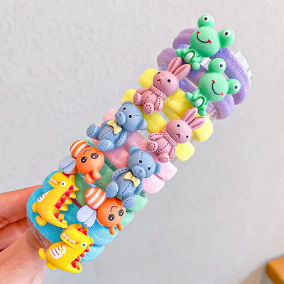 10Pcs/Set Crtane korejske gumice za kosu Dječje gumice za kosu Slatke voćne gumice Držač za rep za djevojčice Kawaii kopče za dodatke za kosu