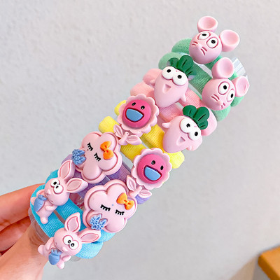 10Pcs/Set Crtane korejske gumice za kosu Dječje gumice za kosu Slatke voćne gumice Držač za rep za djevojčice Kawaii kopče za dodatke za kosu