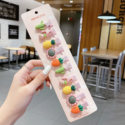 10Pcs/Set Crtane korejske gumice za kosu Dječje gumice za kosu Slatke voćne gumice Držač za rep za djevojčice Kawaii kopče za dodatke za kosu