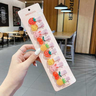 10Pcs/Set Crtane korejske gumice za kosu Dječje gumice za kosu Slatke voćne gumice Držač za rep za djevojčice Kawaii kopče za dodatke za kosu