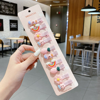 10Pcs/Set Crtane korejske gumice za kosu Dječje gumice za kosu Slatke voćne gumice Držač za rep za djevojčice Kawaii kopče za dodatke za kosu