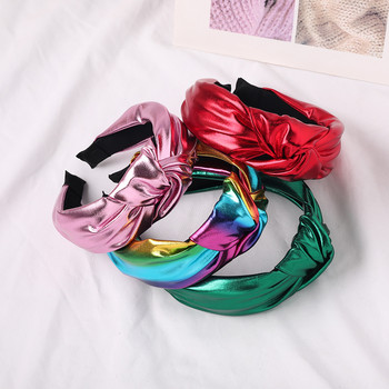 Φωτεινά πολύχρωμα PU Δερμάτινα Hairbands Headwear για κορίτσια Σχεδιαστής μόδας Knot Bow Bands Hoop Headbands Αξεσουάρ μαλλιών για γυναίκες