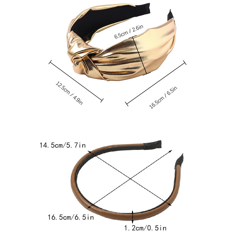 Svijetle šarene PU kožne trake za kosu Pokrivala za glavu za djevojke Modni dizajneri Mašne s čvorovima Trake za glavu Dodaci za kosu za žene