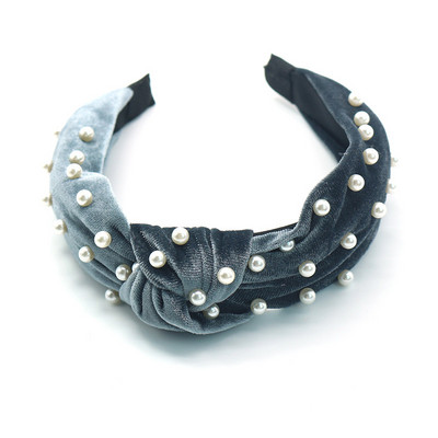 Bandă de păr cu perle înnodate de modă Accesorii pentru păr pentru femei Benzi pentru cap de petrecere coreeană Benzi pentru machiaj cu fundă pentru fete cu ridicata Nou