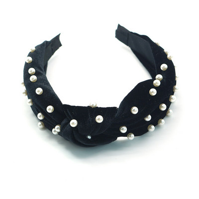 Bandă de păr cu perle înnodate de modă Accesorii pentru păr pentru femei Benzi pentru cap de petrecere coreeană Benzi pentru machiaj cu fundă pentru fete cu ridicata Nou