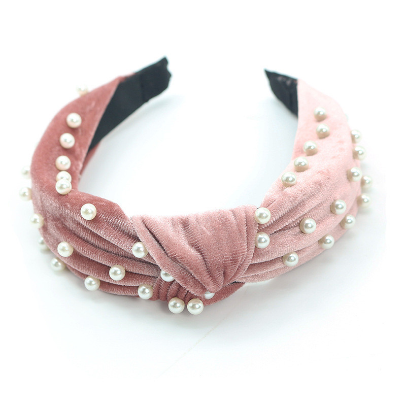 Bandă de păr cu perle înnodate de modă Accesorii pentru păr pentru femei Benzi pentru cap de petrecere coreeană Benzi pentru machiaj cu fundă pentru fete cu ridicata Nou