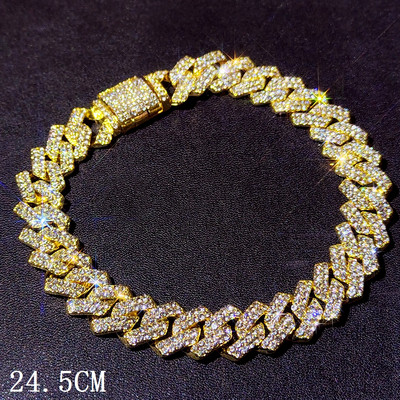 Flatfoosie Hip Hop Iced Out Chunky cu lanț de gleznă cubanez pentru femei Bratara de gleznă cu legături cu stras de lux Bijuterii de plajă desculț