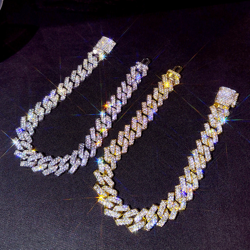 Flatfoosie Hip Hop Iced Out Chunky cu lanț de gleznă cubanez pentru femei Bratara de gleznă cu legături cu stras de lux Bijuterii de plajă desculț