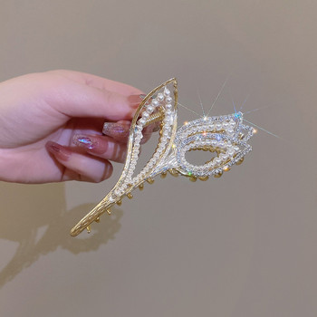 Big Butterfly Rhinestones Hair Claws Clips for Women Grasp Pearl Hair Clip and pin Girls Headwear Κορεατικά αξεσουάρ μόδας