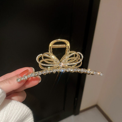 Agrafe cu gheare de păr cu strasuri mari fluture pentru femei, agrafă de păr și ace de perlă, accesorii de modă coreeană pentru fete