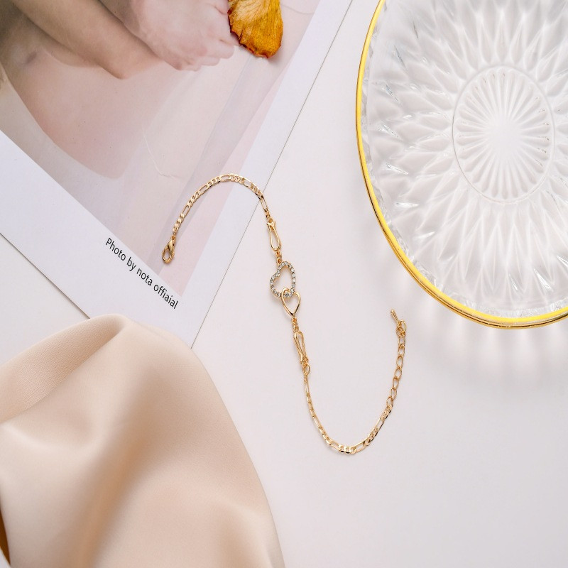 Klasikinė nerūdijančio plieno grandinėlė, dviguba širdies meilė kulkšnies apyrankė Madinga žavinga apyrankė Moterų mados vakarėlio papuošalai