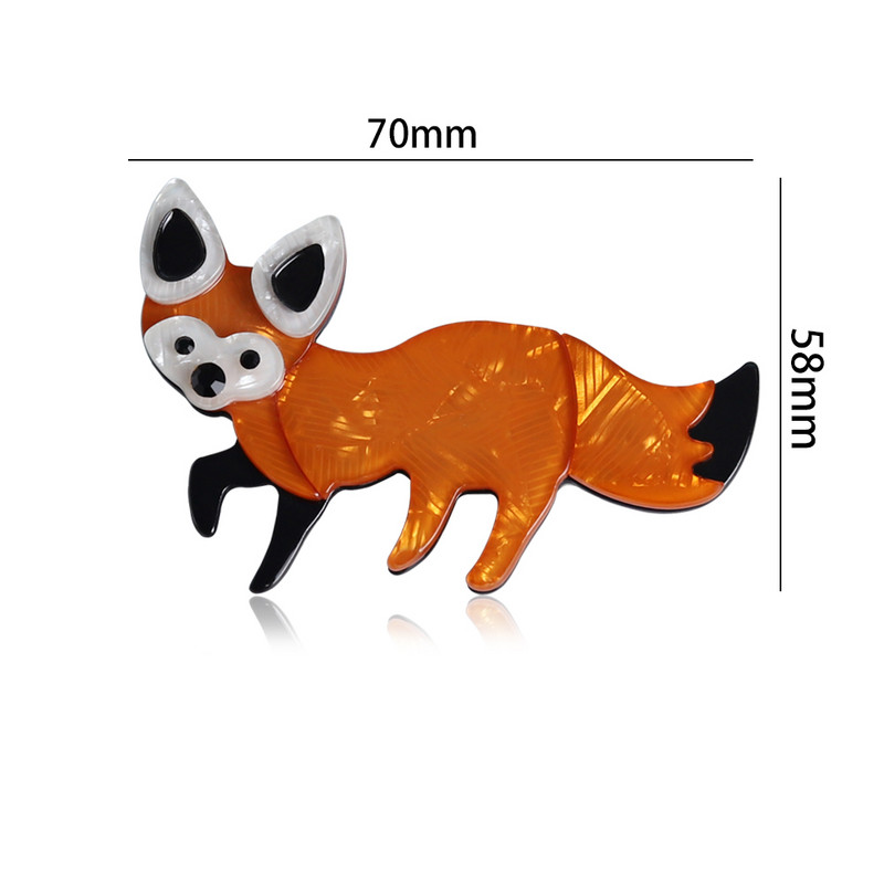 Vulpe de desene animate Broșe Animale Ace Bijuterii acrilice Femei Fete Accesorii de bijuterii Palton Cardigane Ornamente de decorare Comerț cu ridicata
