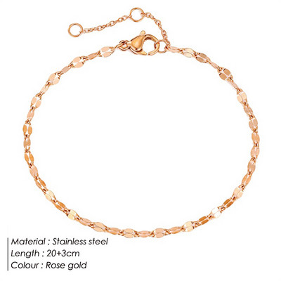 Roostevabast terasest õrn pahkluu naistele Kullavärvi kett jalavõru käevõrud jalal Ei tuhmu pahkluu ehted naistele