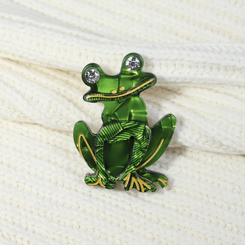 Frumusețe strasuri arcylic broaște lucrate manual broșe femei unisex petrecere cu animale ocazional broșă ace bijuterii cadouri