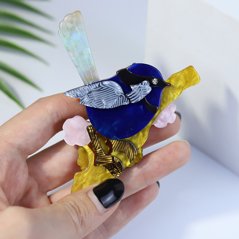 Vii, multicolore, ace pentru broșă de păsări, broșe de calitate, lucrate manual, arcylic Ainmal, bijuterii de designer de Anul Nou, cadou cu ridicata