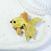 Broșe realizate manual Arcylic Vivid Goldfish Femei Portocaliu Pește Email Banchet Broșă Ace Bijuterii personalizate Accesorii en-gros