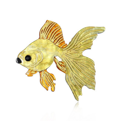 Broșe realizate manual Arcylic Vivid Goldfish Femei Portocaliu Pește Email Banchet Broșă Ace Bijuterii personalizate Accesorii en-gros