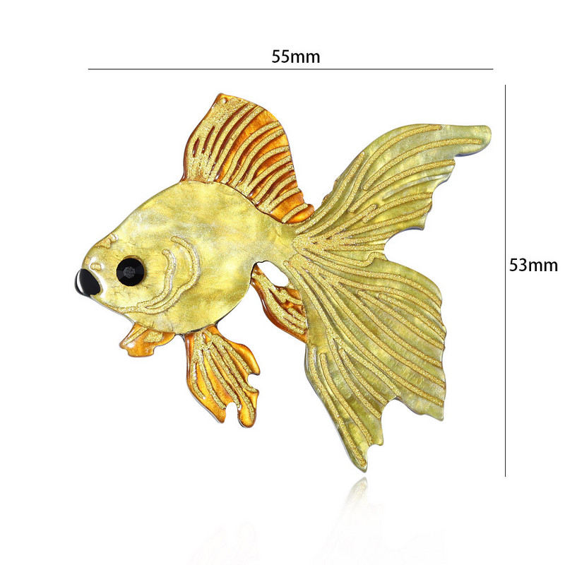 Broșe realizate manual Arcylic Vivid Goldfish Femei Portocaliu Pește Email Banchet Broșă Ace Bijuterii personalizate Accesorii en-gros