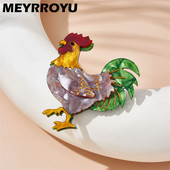 MEYRROYU Broșe de cocoș colorate, pentru femei, din material acrilic, insigna de animale drăguțe, cadouri de Crăciun, ace accesorii, bijuterii, Брошь