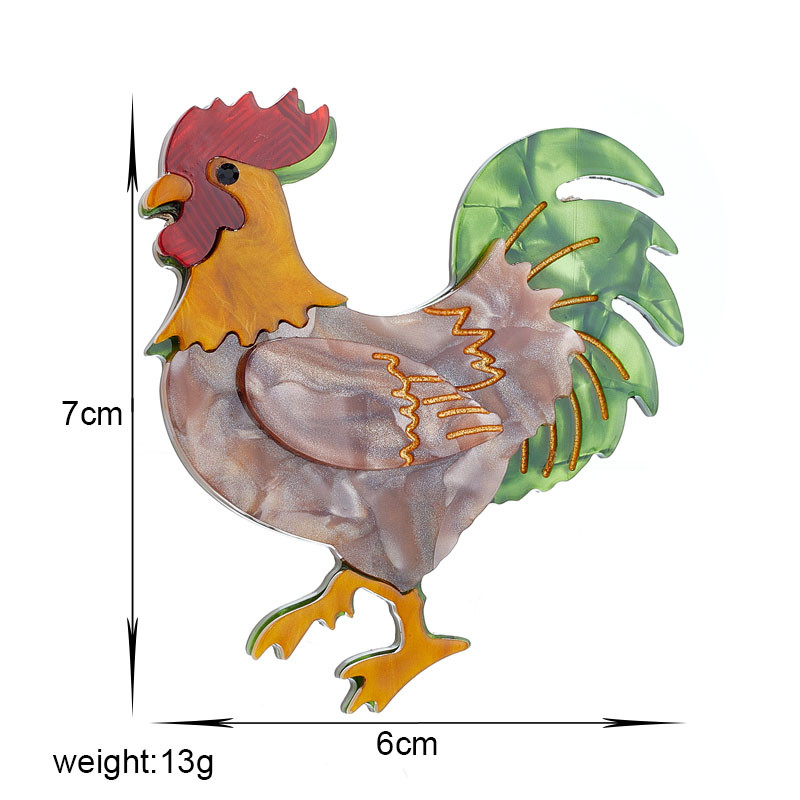 MEYRROYU Broșe de cocoș colorate, pentru femei, din material acrilic, insigna de animale drăguțe, cadouri de Crăciun, ace accesorii, bijuterii, Брошь