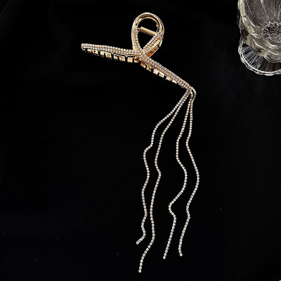 Cleme de păr cu strasuri complete de lux, pentru femei, cleme lungi cu ciucuri, ace pentru cap, bijuterii, accesorii de păr la modă coreeană