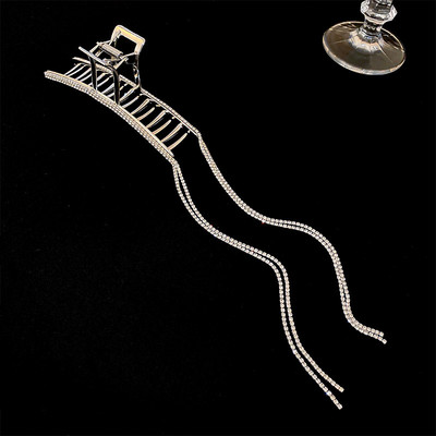 Cleme de păr cu strasuri complete de lux, pentru femei, cleme lungi cu ciucuri, ace pentru cap, bijuterii, accesorii de păr la modă coreeană