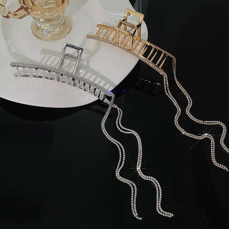 Cleme de păr cu strasuri complete de lux, pentru femei, cleme lungi cu ciucuri, ace pentru cap, bijuterii, accesorii de păr la modă coreeană