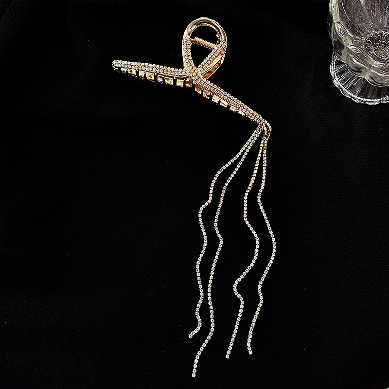 Cleme de păr cu strasuri complete de lux, pentru femei, cleme lungi cu ciucuri, ace pentru cap, bijuterii, accesorii de păr la modă coreeană