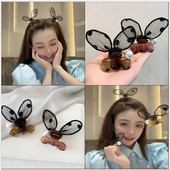 Gheare de păr cu ureche de iepure drăguță, clemă acrilice, decorare, agrafe de păr, ace, accesorii pentru păr, kawaii pentru fete, accesorii de păr coreene