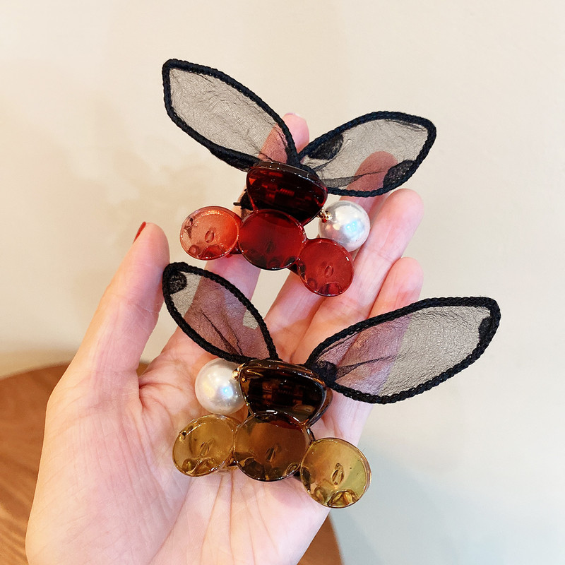 Gheare de păr cu ureche de iepure drăguță, clemă acrilice, decorare, agrafe de păr, ace, accesorii pentru păr, kawaii pentru fete, accesorii de păr coreene