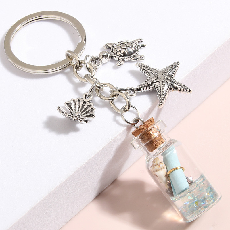 Breloc de mare Cochilii Broasca Testoasa Steaua de Mare Conc Sticla de deriva Breloc Breloc Dorințe Cadouri de prietenie pentru femei Bărbați Bijuterii lucrate manual
