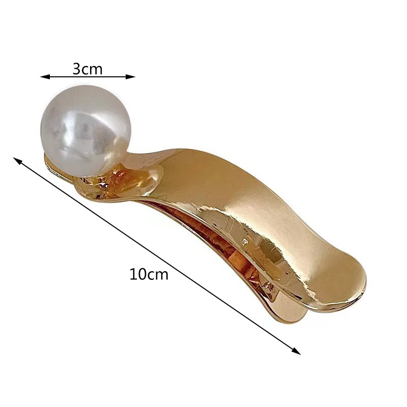 Agrafe pentru gheare de păr din metal perlat mare, auriu, pentru femei, agrafe și ace de păr cu prindere simplă, accesorii pentru cap pentru fete, accesorii de modă coreeană, cadouri