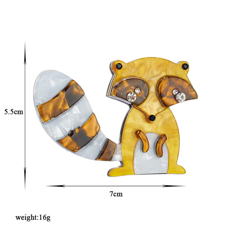 MEYRROYU Broșe cu raton maro, material acrilic elegant pentru femei, insignă de animale, cadouri de aniversare pentru fete, ace accesorii, bijuterii Брошь