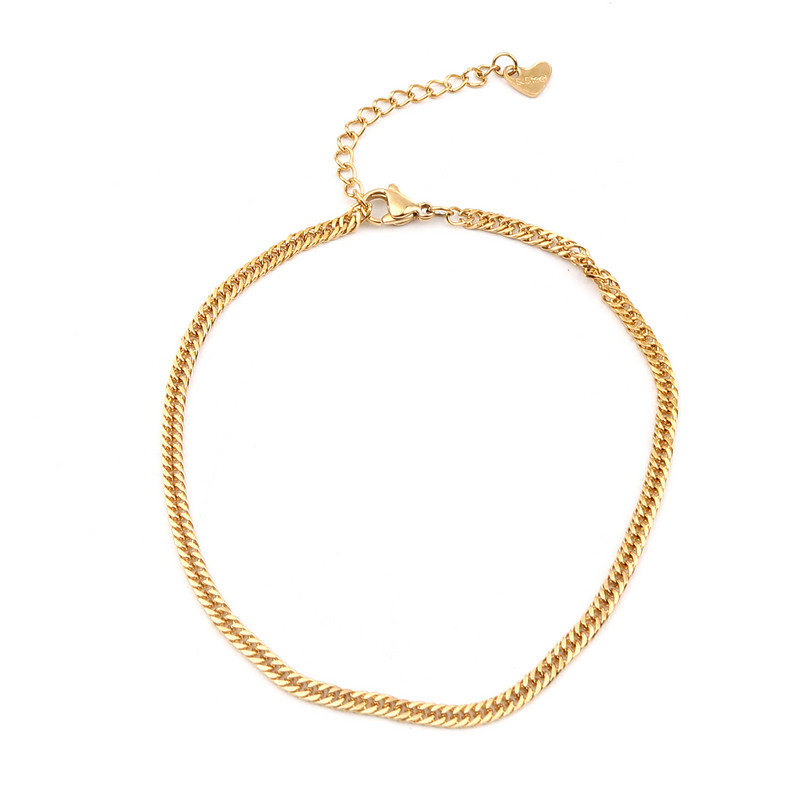 gleznă din oțel inoxidabil 304 pentru femei de culoare auriu/argintiu în formă de inimă pentru femei cu lanț de gleznă brățări bijuterii cadouri, 1 bucată