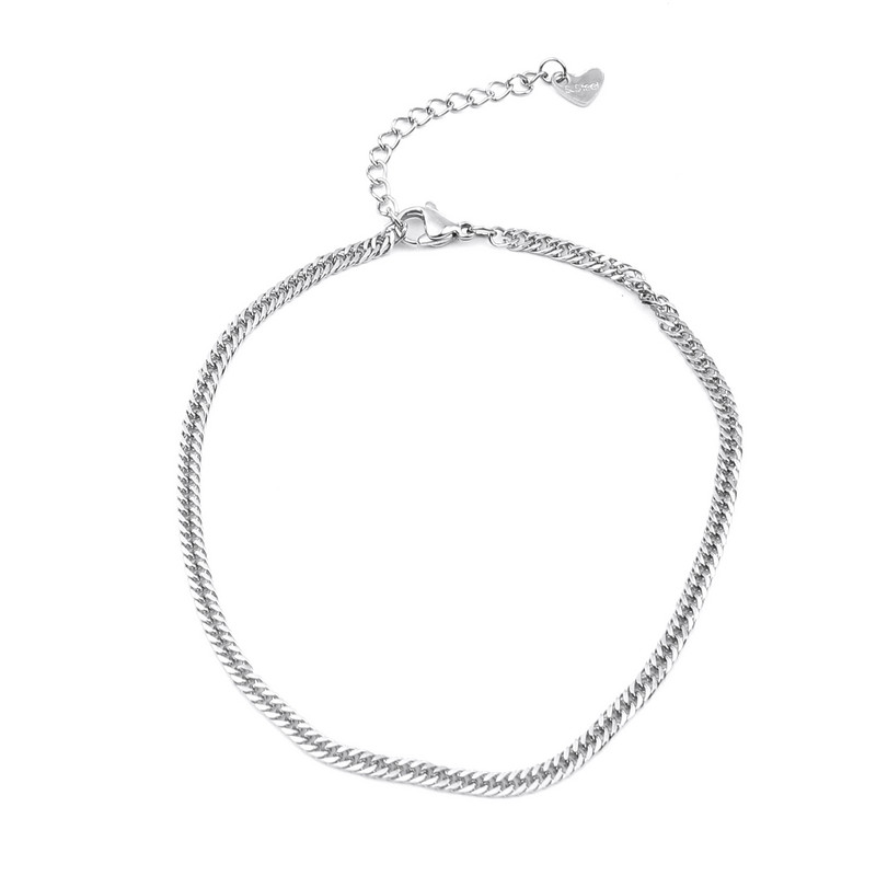 gleznă din oțel inoxidabil 304 pentru femei de culoare auriu/argintiu în formă de inimă pentru femei cu lanț de gleznă brățări bijuterii cadouri, 1 bucată